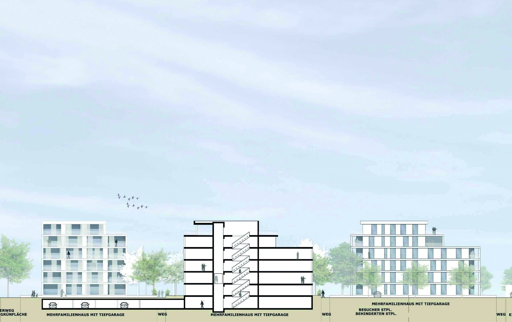 GJL+ Freie Architekten, Klinikum Ost, Mannheim, Schnitt