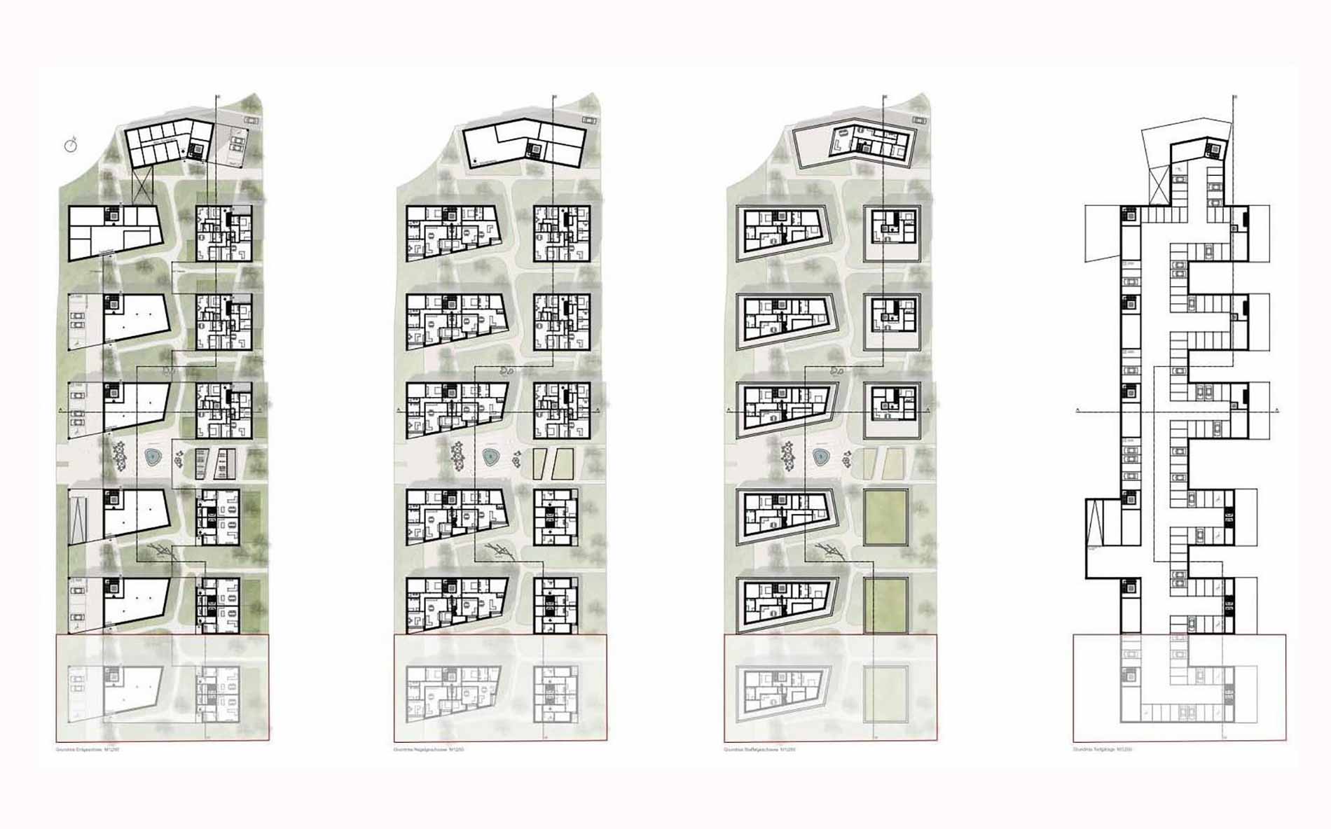 GJL+ Freie Architekten, Wohn-Dienstleistungszentrum-Rheda-Wiedenbrueck, Grundrisse