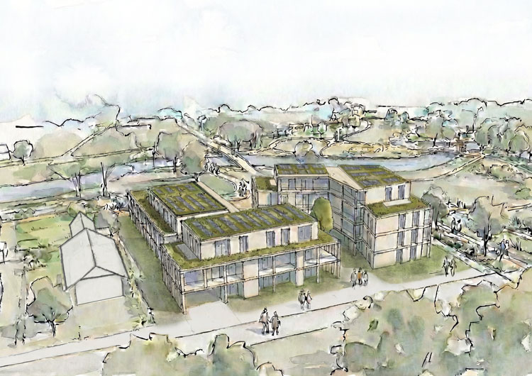 GJL+ Freie Architekten, Parkschleife - naturnahes Wohnen, WB Ortspark Durbach - Perspektive, Plan: GJL+