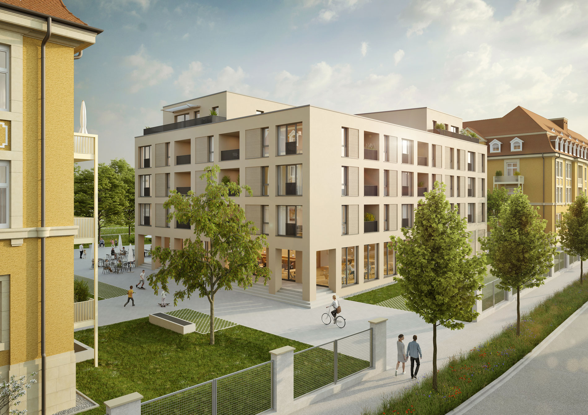 GJL+ Freie Architekten, Andre-Noel-Park, Donaueschingen, Visualisierung: Raumlabor3