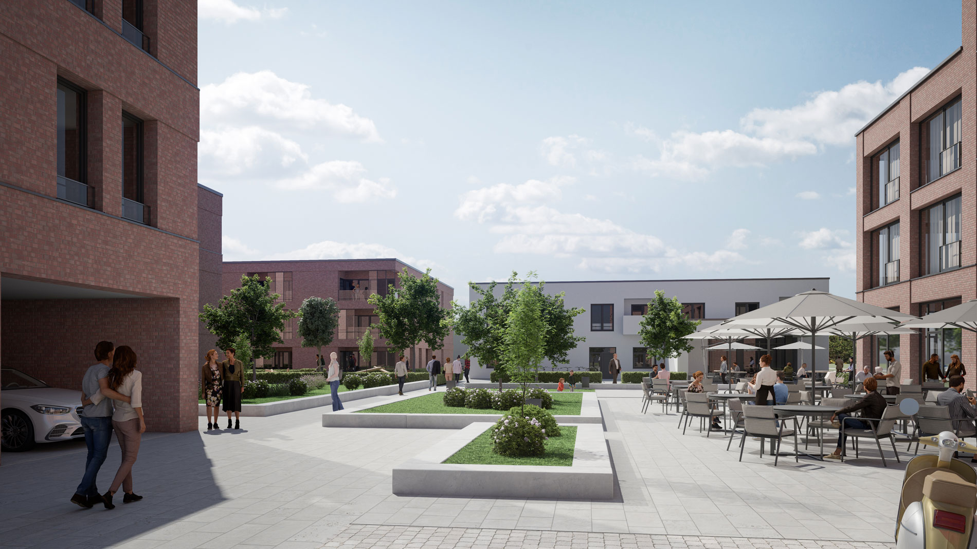 GJL+ Freie Architekten, Spexarder Höfe, Gütersloh, Visualisierung (c) MW3D