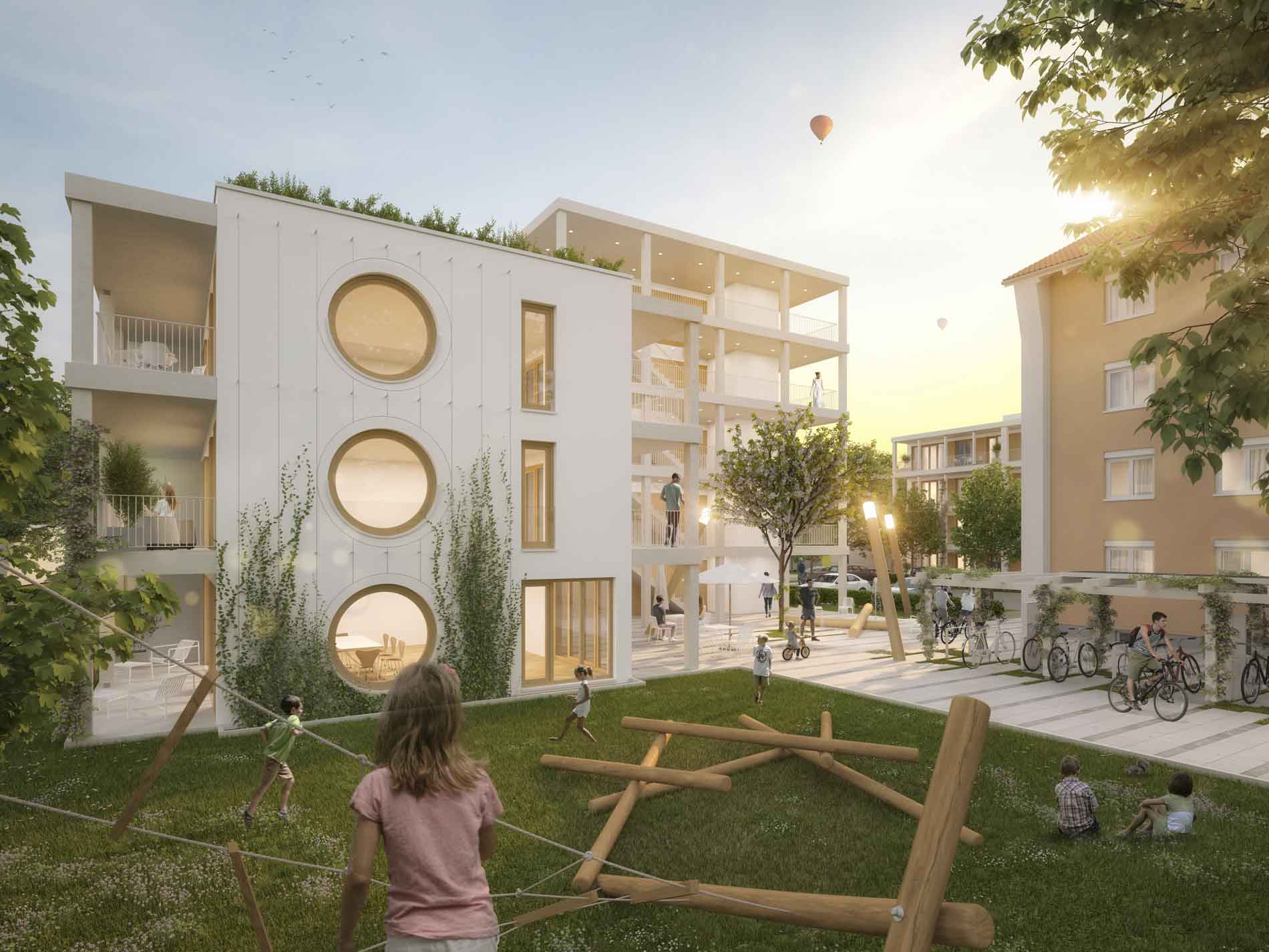 GJL+ Freie Architekten, Wohnquartier Werderstraße, Visualisierung: Raumlabor3